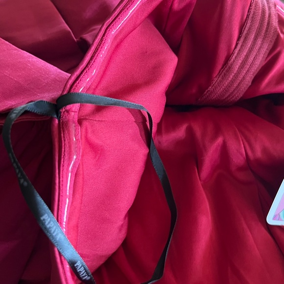 NWT Papaya Satin Bow-Tie Open Back/Shoulder Choker Red Mini Dress SZ L❤️ - Picture 12 of 15